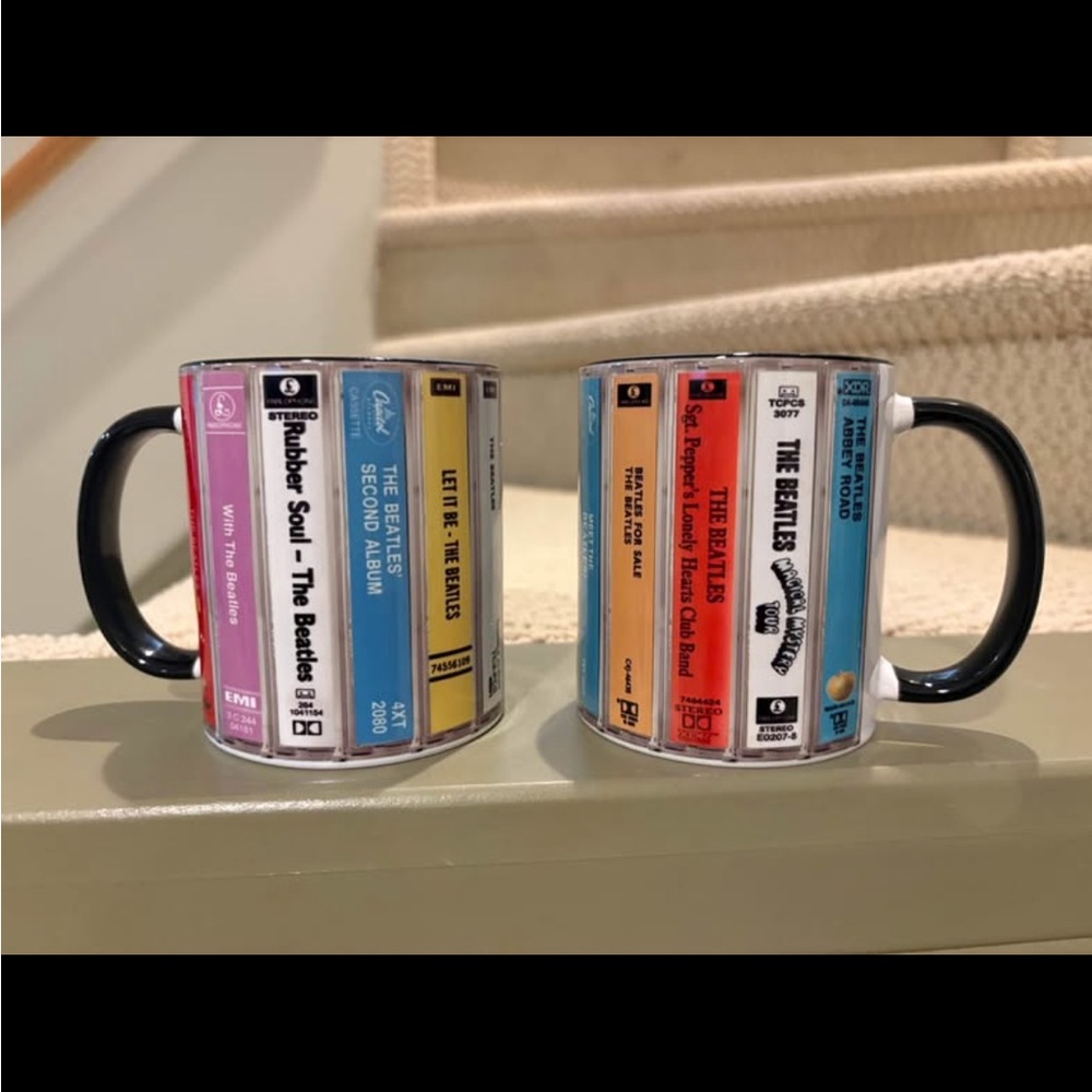 Retro Beatles Cassette Tape Mug Set